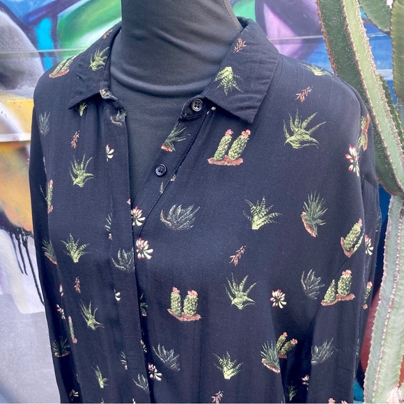 TOPSHOP CACTUS PRINT SHIRT DRESS - Picture 13 of 16